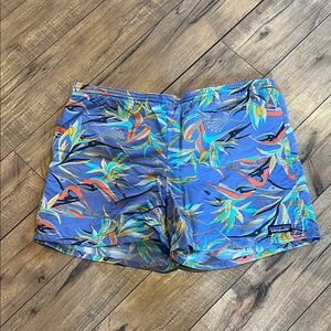 Patagonia Blue Tropical Print Men's Swim Shorts size M